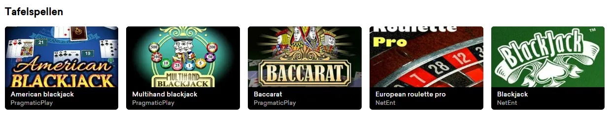 shakebet casino tafelspellen